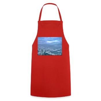 Nebel über Berglandschaft Morgenlicht - Kochschürze - Rot - Vorne - AI Model Male 185 dark (185cm)