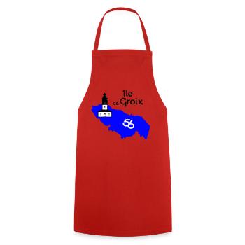 Île de Groix - Tablier de cuisine - rouge - Devant - AI Model Male 185 dark (185cm)