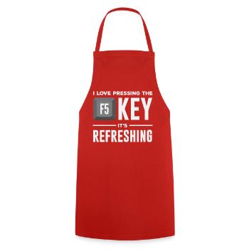 F5 Key Programmer - Cooking Apron - red - Front - AI Model Male 185 dark (185cm)