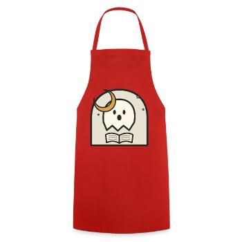 Reading Spirit Under Moonlight - Cooking Apron - red - Front - AI Model Male 185 dark (185cm)