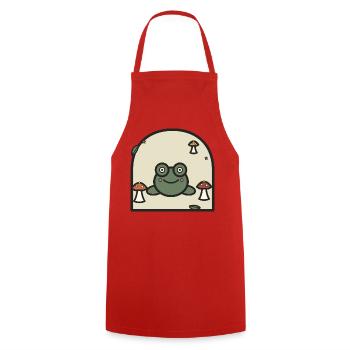 Frosch unter Pilzen Cartoon - Kochschürze - Rot - Vorne - AI Model Male 185 dark (185cm)