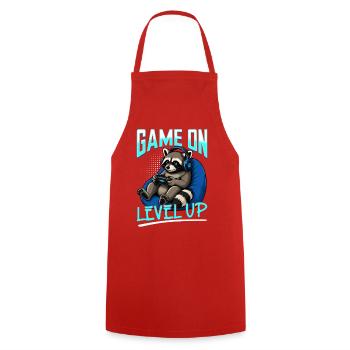 Gamer Gaming Raccoon Video Game - Kochschürze - Rot - Vorne - AI Model Male 185 dark (185cm)