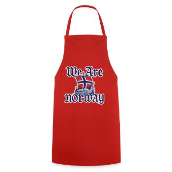 Norway Viking Boat Flag - Cooking Apron - red - Front - AI Model Male 185 dark (185cm)