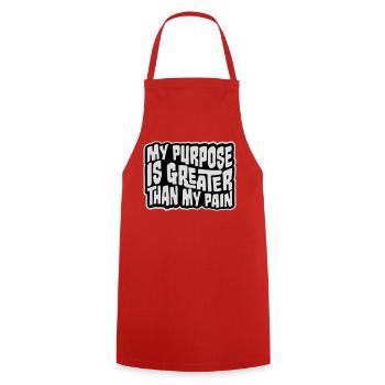 My Purpose Is Greater Than My Pain Sinn Zitat Logo - Kochschürze - Rot - Vorne - AI Model Male 185 dark (185cm)
