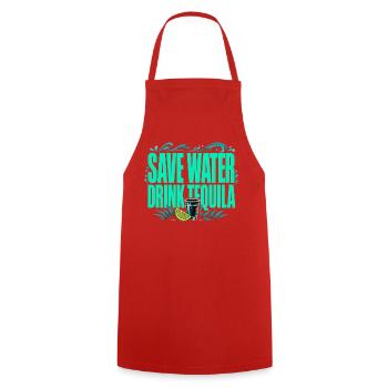 Save Water, Drink Tequila - Funny Shirt - Cooking Apron - red - Front - AI Model Male 185 dark (185cm)