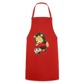 Löwe Fußballspieler Fußball - Kochschürze - Rot - Vorne - AI Model Male 185 dark (185cm)