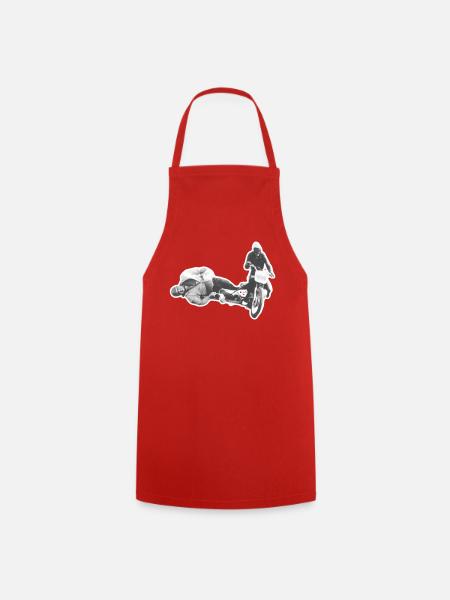 Vintage Sidecar Dare on Retro Bike - Cooking Apron - red