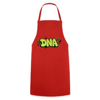 Graffiti de lettrage ADN - Tablier de cuisine - rouge - Devant - AI Model Male 185 dark (185cm)