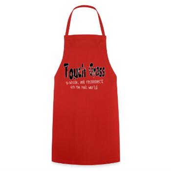 Touchin Grass Outdoor Reconnect - Cooking Apron - red - Front - AI Model Male 185 dark (185cm)
