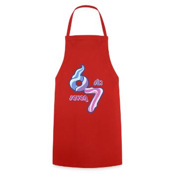 Candy Swirl 67 meme Neon Doodle - Cooking Apron - red - Front - AI Model Male 185 dark (185cm)