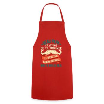 Cadeau Humour Beau Papa Rétro - Tablier de cuisine - rouge - Devant - AI Model Male 185 dark (185cm)