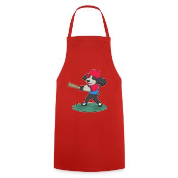 Dog Baseball Baseball Bat - Cooking Apron - red - Front - AI Model Male 185 dark (185cm)