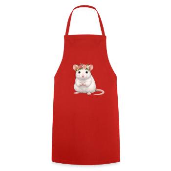 Rat - Cooking Apron - red - Front - AI Model Male 185 dark (185cm)