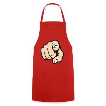 Pointing Finger You Gesture Sticker Design - Cooking Apron - red - Front - AI Model Male 185 dark (185cm)