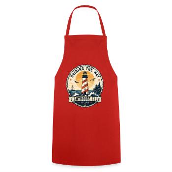 Guiding The Way Lighthouse Club Vintage Design - Cooking Apron - red - Front - AI Model Male 185 dark (185cm)