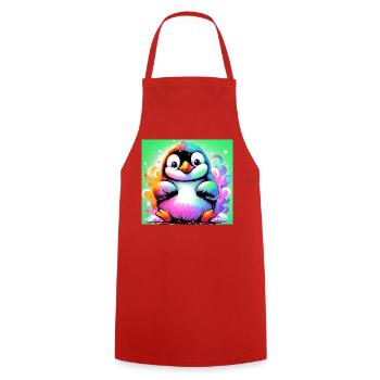 pingouin - Tablier de cuisine - rouge - Devant - AI Model Male 185 dark (185cm)
