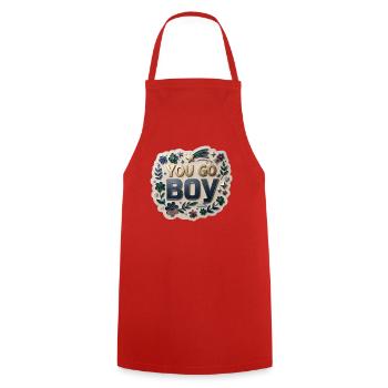 You Go, Boy - Cooking Apron - red - Front - AI Model Male 185 dark (185cm)