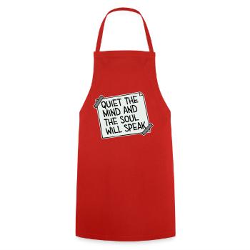 Silence L’esprit et l’âme parleront Ruhe Spruch - Tablier de cuisine - rouge - Devant - AI Model Male 185 dark (185cm)