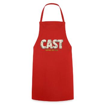 CAST – Cast Supporting Role - Cooking Apron - red - Front - AI Model Male 185 dark (185cm)