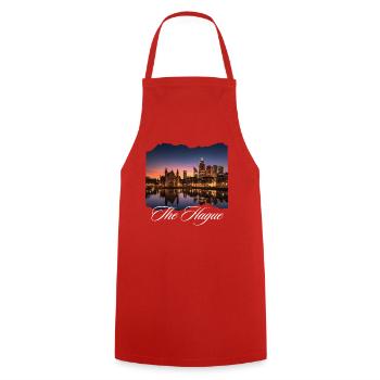 The Hague Evening Light Skyline - Cooking Apron - red - Front - AI Model Male 185 dark (185cm)