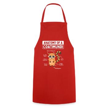Anatomy of a coati - Cooking Apron - red - Front - AI Model Male 185 dark (185cm)