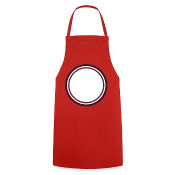 Empty Circle Frame - Add Your Own Text Design - Cooking Apron - red - Front - AI Model Male 185 dark (185cm)