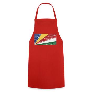 Country Seychelles - Cooking Apron - red - Front - AI Model Male 185 dark (185cm)