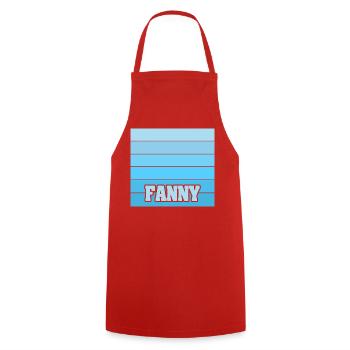 Girl's name Fanny - Cooking Apron - red - Front - AI Model Male 185 dark (185cm)