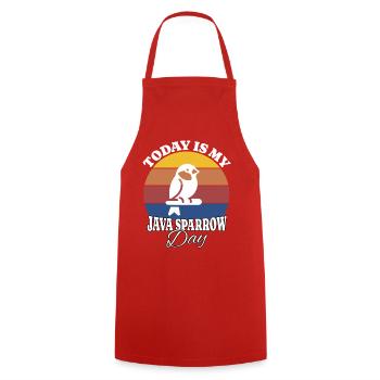 Reisamadine Java Sparrow - Cooking Apron - red - Front - AI Model Male 185 dark (185cm)