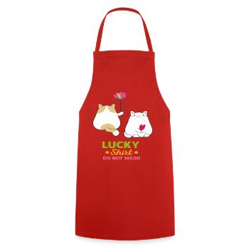 Amour des chats - Tablier de cuisine - rouge - Devant - AI Model Male 185 dark (185cm)