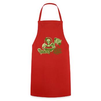 Alien Ufo Graffiti Graphic - Cooking Apron - red - Front - AI Model Male 185 dark (185cm)