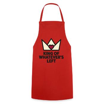 Couple Humor KING OF WHATEVER'S LEFT - Cooking Apron - red - Front - AI Model Male 185 dark (185cm)