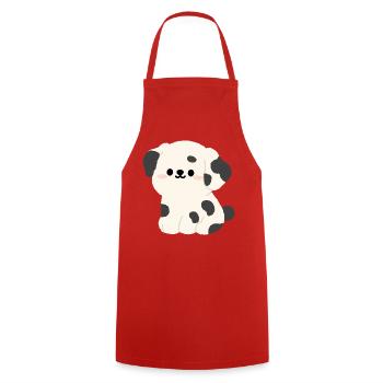 Dalmatian Puppy Plush Print - Cooking Apron - red - Front - AI Model Male 185 dark (185cm)