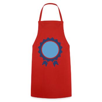 Achievement Award Badge Ribbon Design - Cooking Apron - red - Front - AI Model Male 185 dark (185cm)