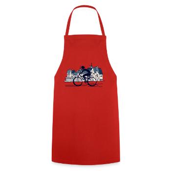Cyclist - Cooking Apron - red - Front - AI Model Male 185 dark (185cm)
