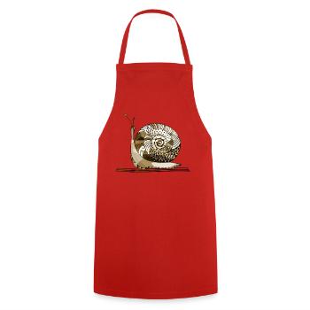 snail - Cooking Apron - red - Front - AI Model Male 185 dark (185cm)