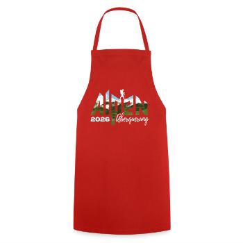 Traversée des Alpes 2026 - Randonnée - Tablier de cuisine - rouge - Devant - AI Model Male 185 dark (185cm)