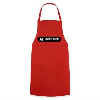 AI Modified - Cooking Apron - red - Front - AI Model Male 185 dark (185cm)