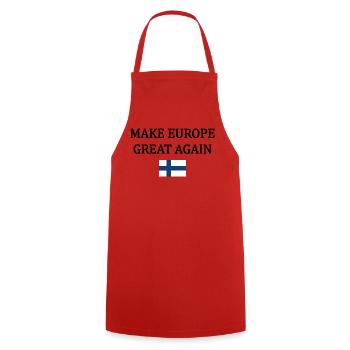 Make Europe Great Again – Finland - Cooking Apron - red - Front - AI Model Male 185 dark (185cm)