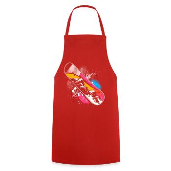 Graphismes de snowboard - Tablier de cuisine - rouge - Devant - AI Model Male 185 dark (185cm)