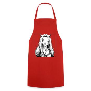 Demonic manga diva with horns - Cooking Apron - red - Front - AI Model Male 185 dark (185cm)