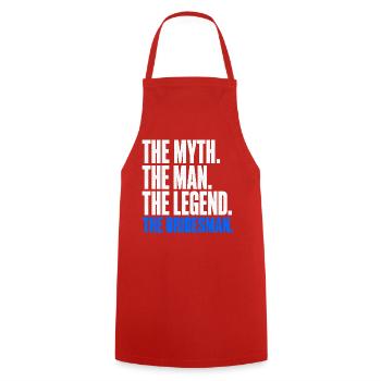 The Myth The Man The Legend The Bridesman - Cooking Apron - red - Front - AI Model Male 185 dark (185cm)