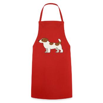 Beagle Cartoon Dog White Brown - Cooking Apron - red - Front - AI Model Male 185 dark (185cm)