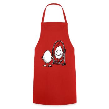 Pun with egg - Cooking Apron - red - Front - AI Model Male 185 dark (185cm)