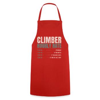 Climber Hourly Rate Funny - Cooking Apron - red - Front - AI Model Male 185 dark (185cm)