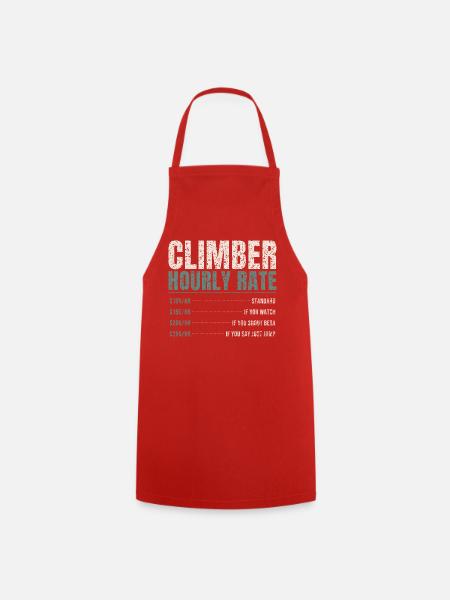Climber Hourly Rate Funny - Kochschürze - Rot