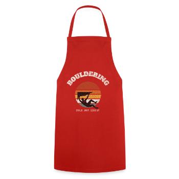 Bouldering Retro Sunset - Kochschürze - Rot - Vorne - AI Model Male 185 dark (185cm)