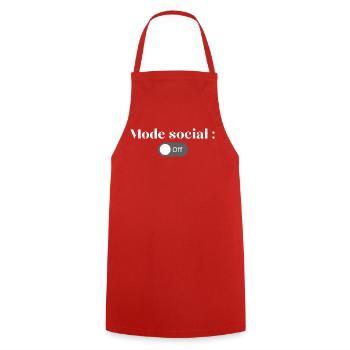Social Off Mode - Cooking Apron - red - Front - AI Model Male 185 dark (185cm)