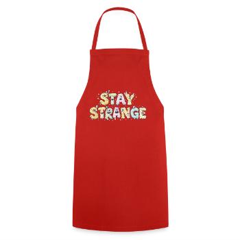 Écriture Slime Étrange Textillus - Tablier de cuisine - rouge - Devant - AI Model Male 185 dark (185cm)