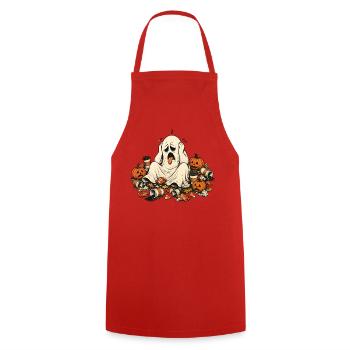Halloween Gespenst Kaffee Kissen für Morgenmuffel - Kochschürze - Rot - Vorne - AI Model Male 185 dark (185cm)